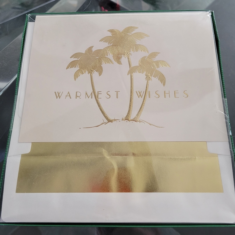 Hallmark Gold-embossed  Palm Tree Holiday Cards
